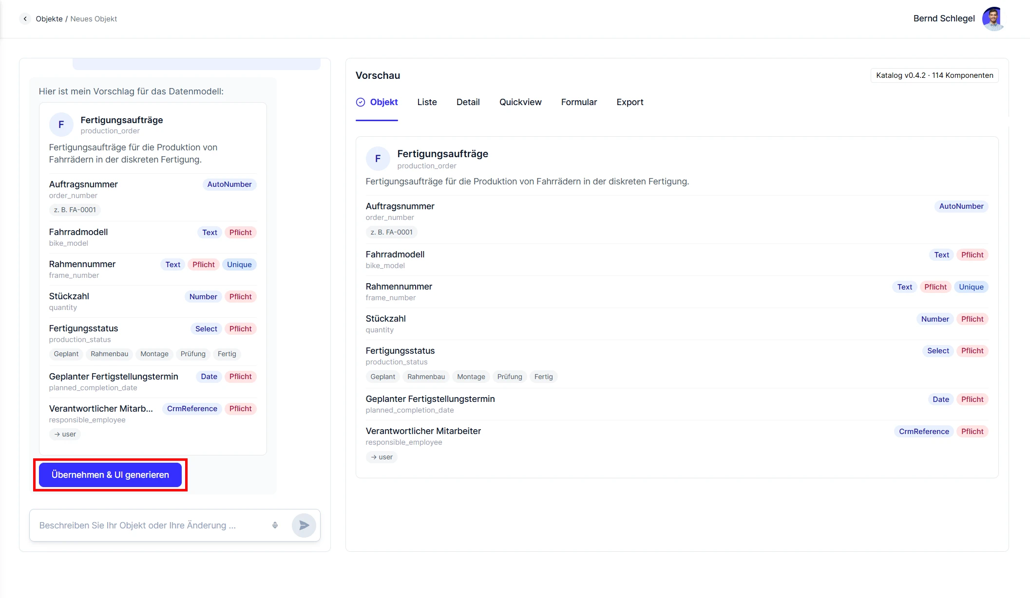 cobra CRM Cloud Object Builder Vorschlag für das Datenmodell