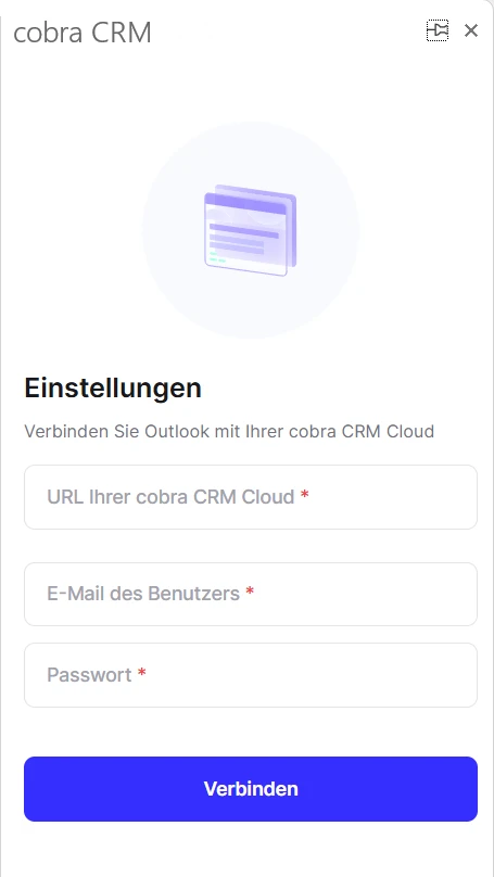 cobra Outlook Add-In Einstellungen CRM Cloud Cloud
